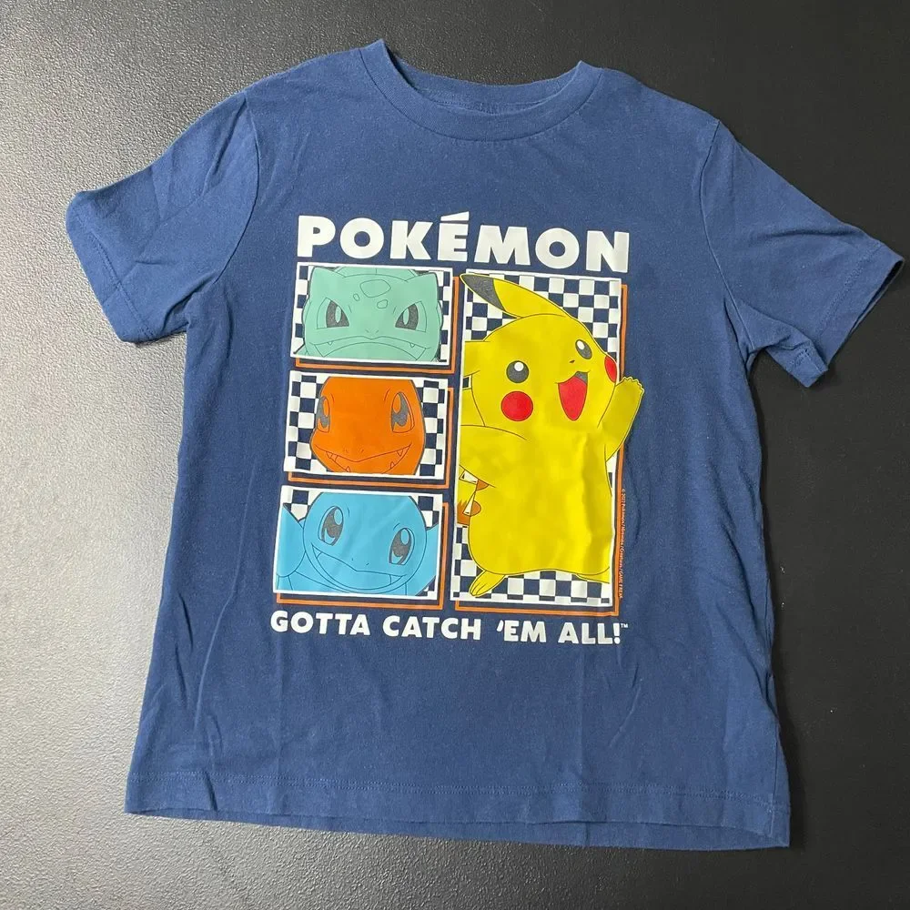 Old Navy Pokémon Gotta Catch 'em All Pikachu Friends Navy Blue Graphic T Shirt M